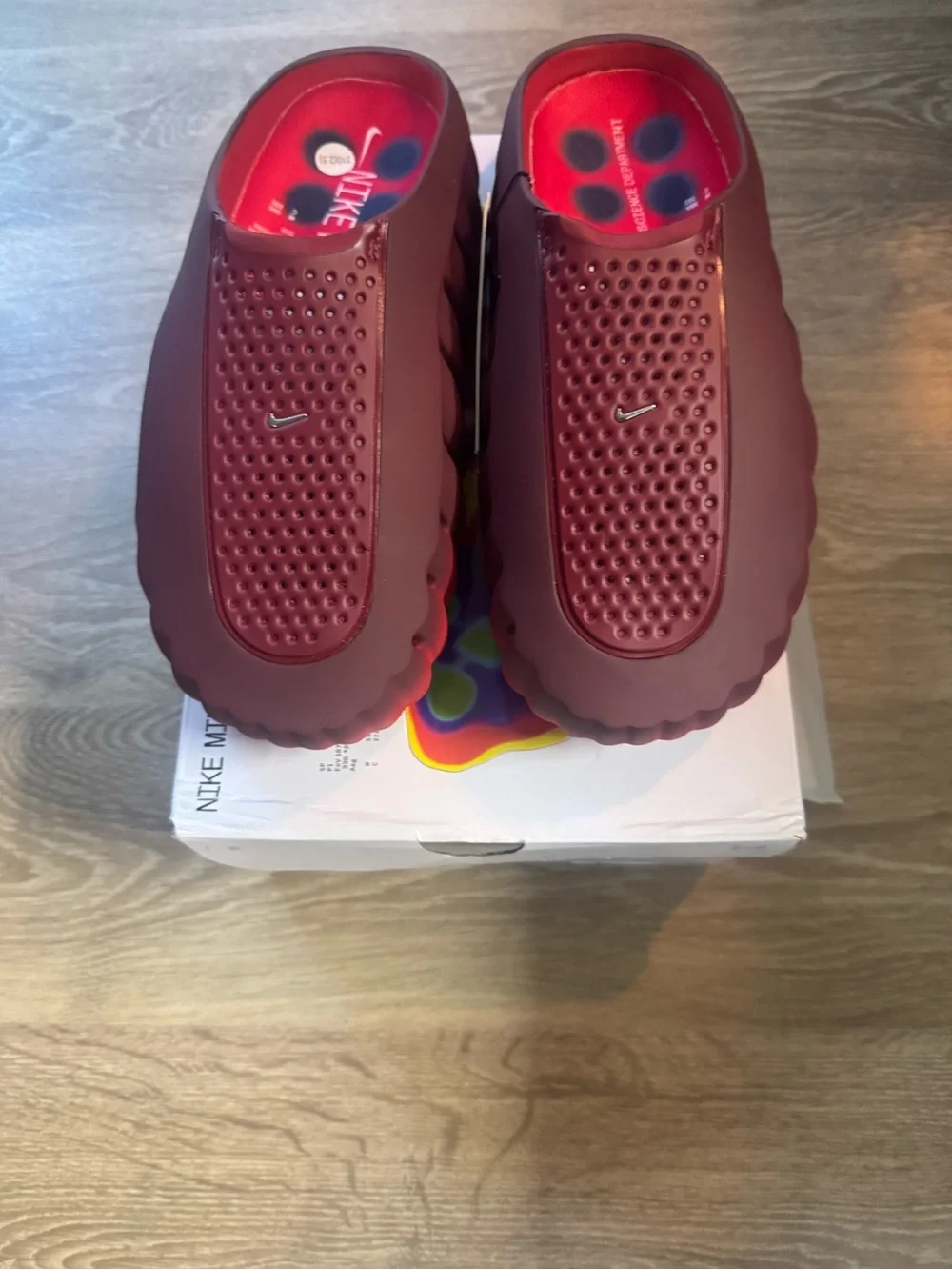 Men's Size 13 Nike Mind 001 Team Red University Red Slides ***RUNS SMALL***